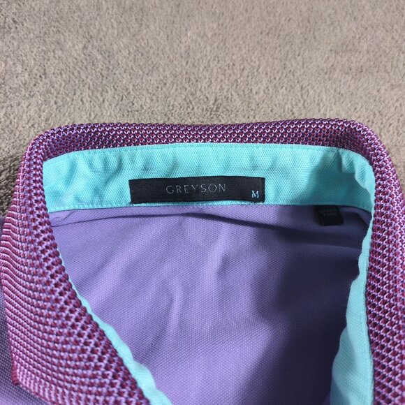 Greyson Purple Performance Polo Shirt Men’s Medium M Golf Tech Stretch Preppy - Picture 3 of 8